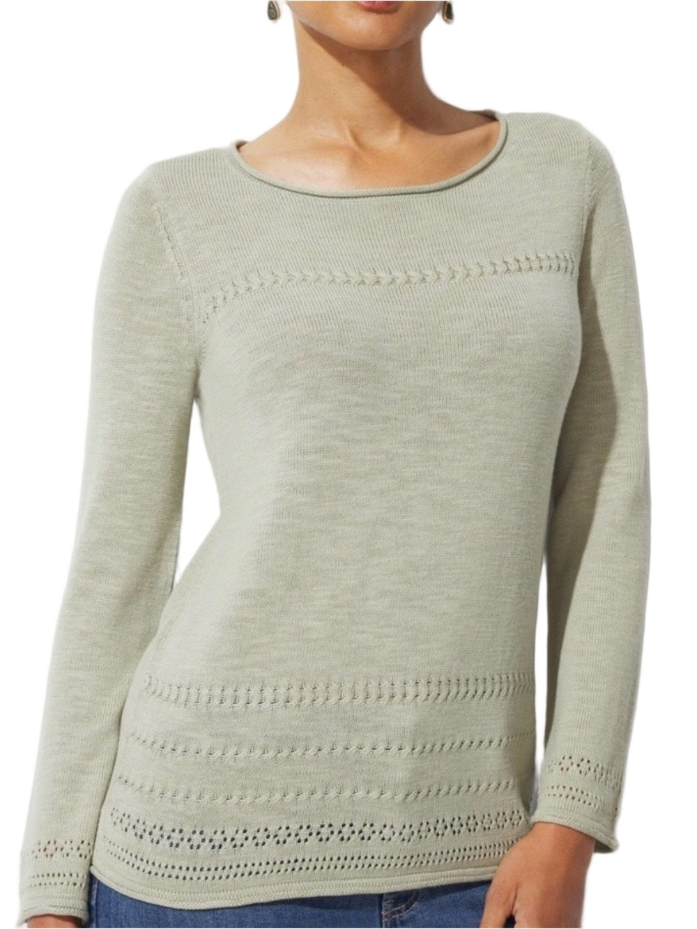 91. NWT WOMENS CHICO’S 4/XXL DETAIL SWEATER